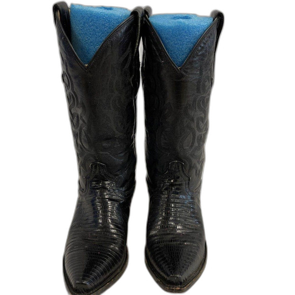 Resistol Ranch Black Lizard Cowboy Boots Men 6.5B M3500SQ -Women 8-8.5 main image 5